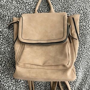 Tan Suede Backpack/Purse